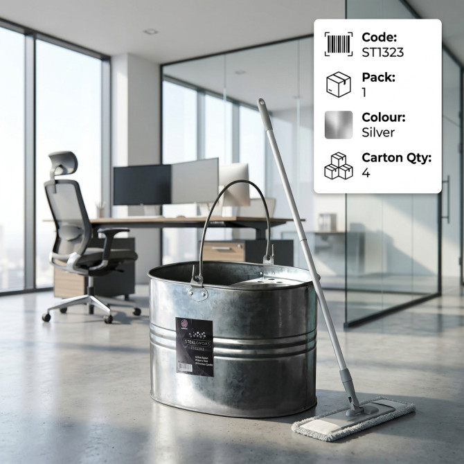 Galvanised Metal Mop Bucket 15l image