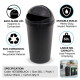 HDR Bullet Bin With Sliding Lid for Waste, Rubbish, Paper Bin 50L Black BINS & BUCKETS image