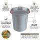 Heavy Duty Plastic Garden Waste Bin With Locking Lid 46L image