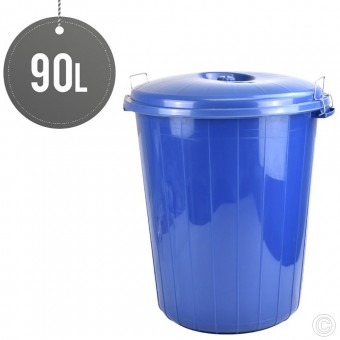Plastic Lock Bin Blue 90L