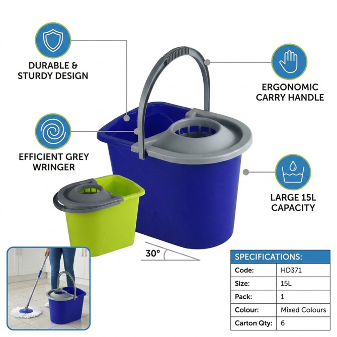 Plastic Mop Bucket 15L image