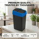 Plastic Recyling Bin With Double Swing Lid 18L With Blue Lid BINS & BUCKETS image