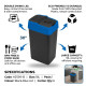 Plastic Recyling Bin With Double Swing Lid 18L With Blue Lid BINS & BUCKETS image