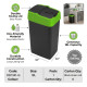 Plastic Recyling Bin With Double Swing Lid 18L With Green Lid BINS & BUCKETS image
