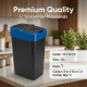 Plastic Recyling Bin With Double Swing Lid 35L With Blue Lid BINS & BUCKETS image