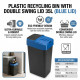 Plastic Recyling Bin With Double Swing Lid 35L With Blue Lid BINS & BUCKETS image