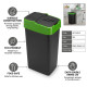 Plastic Recyling Bin With Double Swing Lid 35L With Green Lid BINS & BUCKETS image