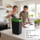 Plastic Recyling Bin With Double Swing Lid 35L With Green Lid BINS & BUCKETS image