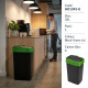 Plastic Recyling Bin With Double Swing Lid 35L With Green Lid BINS & BUCKETS image