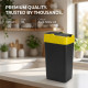 Plastic Recyling Bin With Double Swing Lid 35L With Yellow Lid image