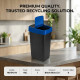 Plastic Recyling Bin With Double Swing Lid 60L With Blue Lid image