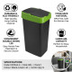 Plastic Recyling Bin With Double Swing Lid 60L With Green Lid BINS & BUCKETS image