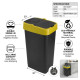 Plastic Recyling Bin With Double Swing Lid 60L With Yellow Lid BINS & BUCKETS image