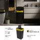 Plastic Recyling Bin With Double Swing Lid 60L With Yellow Lid BINS & BUCKETS image