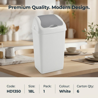 Plastic Swing Bin 18L for Home & Kitchen Rubbish