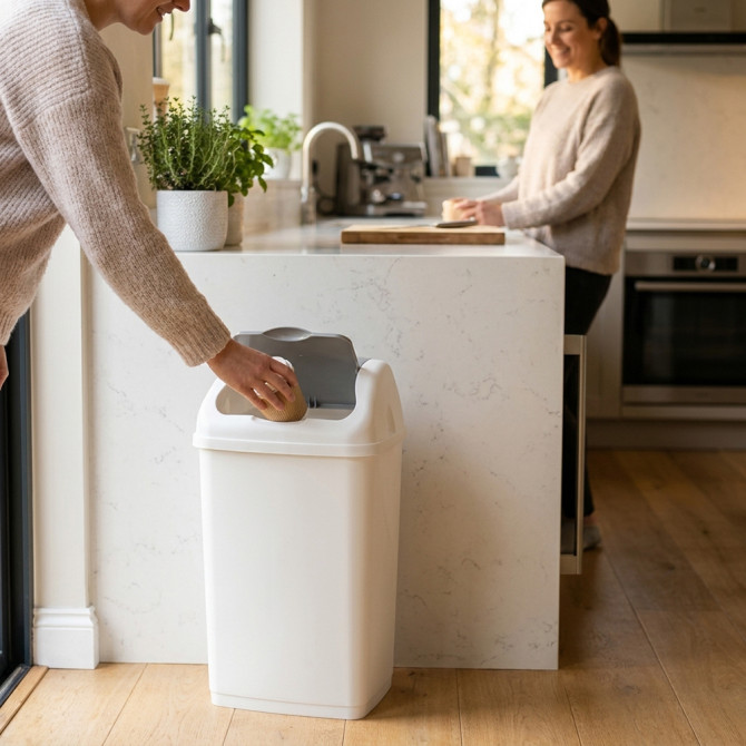 Plastic Swing Bin 18L for Home & Kitchen Rubbish image