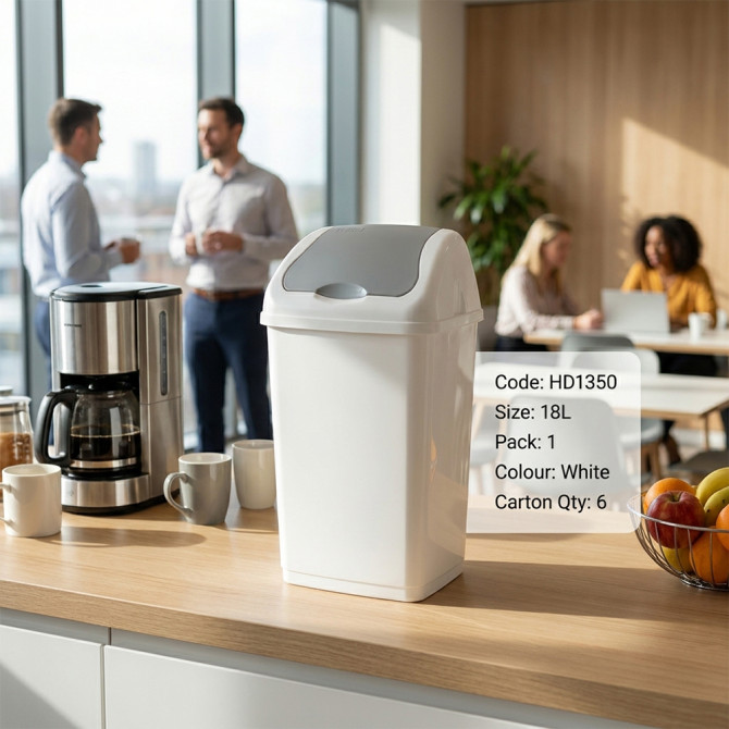 Plastic Swing Bin 18L for Home & Kitchen Rubbish image