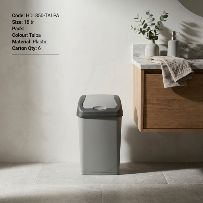 Plastic Swing Bin 18L for Home & Kitchen Rubbish Bins & Buckets image