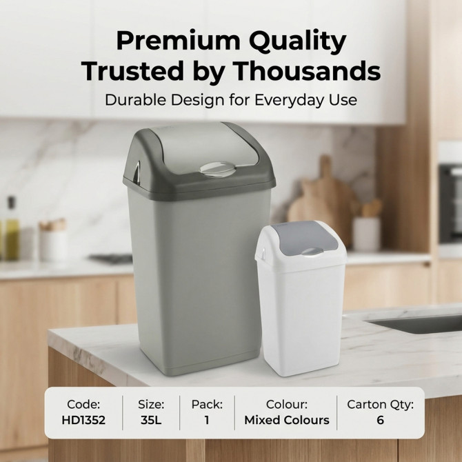 Plastic Swing Bin 35L for Home & Kitchen Rubbish BINS & BUCKETS image
