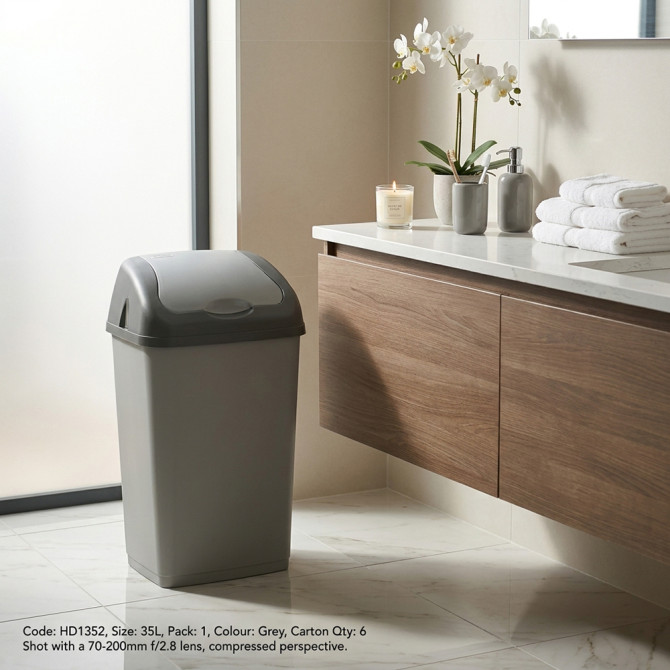 Plastic Swing Bin 35L for Home & Kitchen Rubbish BINS & BUCKETS image