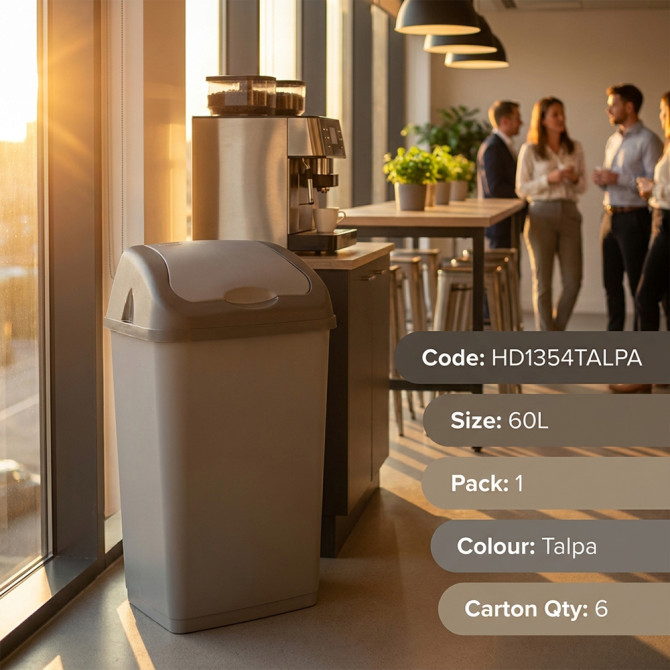Plastic Swing Bin 60L for Home & Kitchen Rubbish BINS & BUCKETS image