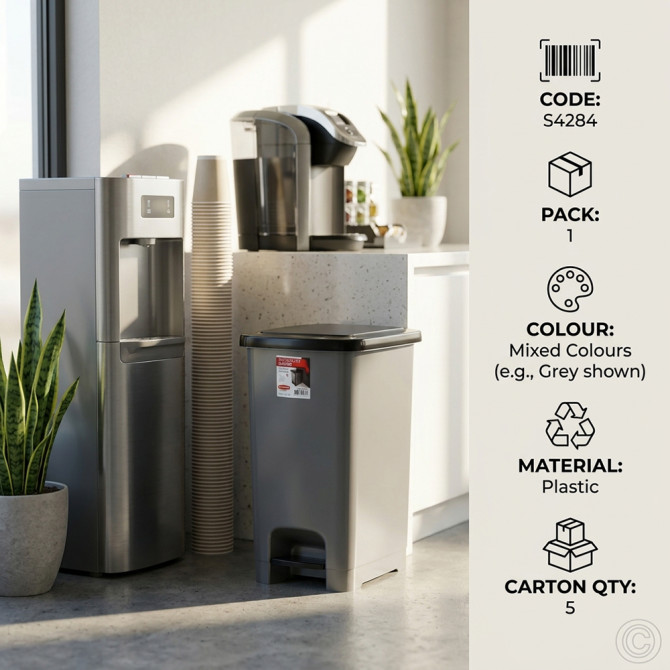 Slim Pedal Bin Plastic 60L BINS & BUCKETS image