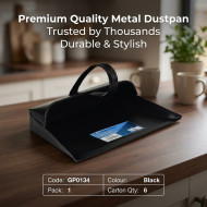 Black Galvanised Metal Dustpan