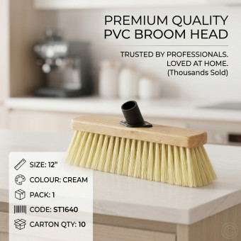 PVC Broom Head Cream 12