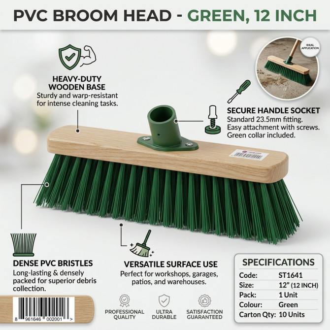 PVC Broom Head Green 12 image