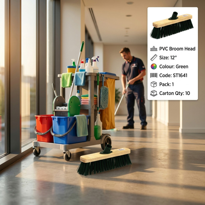 PVC Broom Head Green 12 image