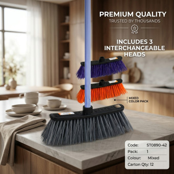 Luxury Hard Broom With Metal Handle