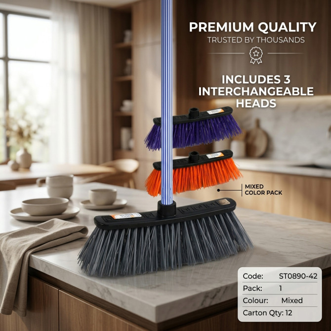 Luxury Hard Broom With Metal Handle image
