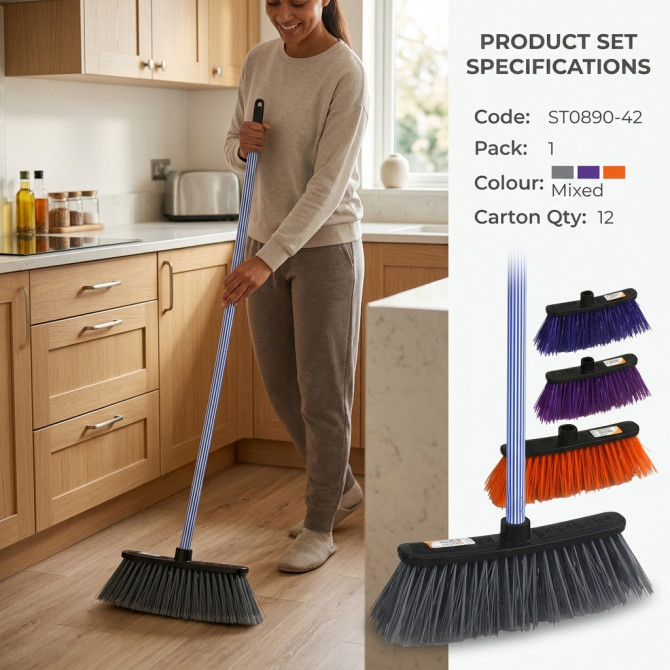 Luxury Hard Broom With Metal Handle image