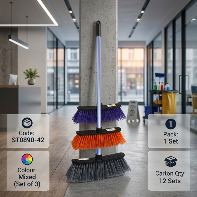 Luxury Hard Broom With Metal Handle image