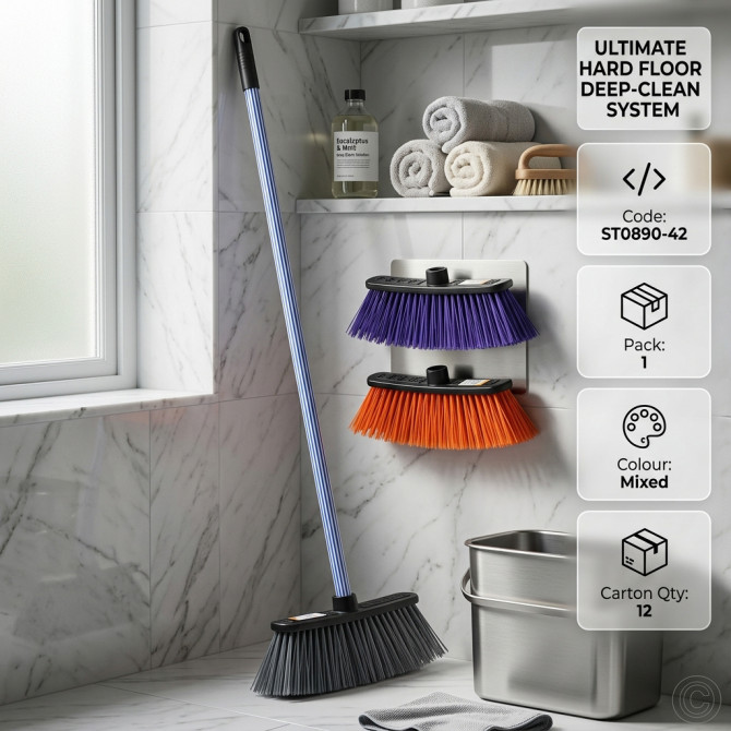 Luxury Hard Broom With Metal Handle image