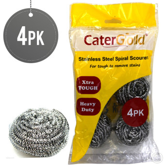 W15 Stainless Steel Spiral Scourer 4pack