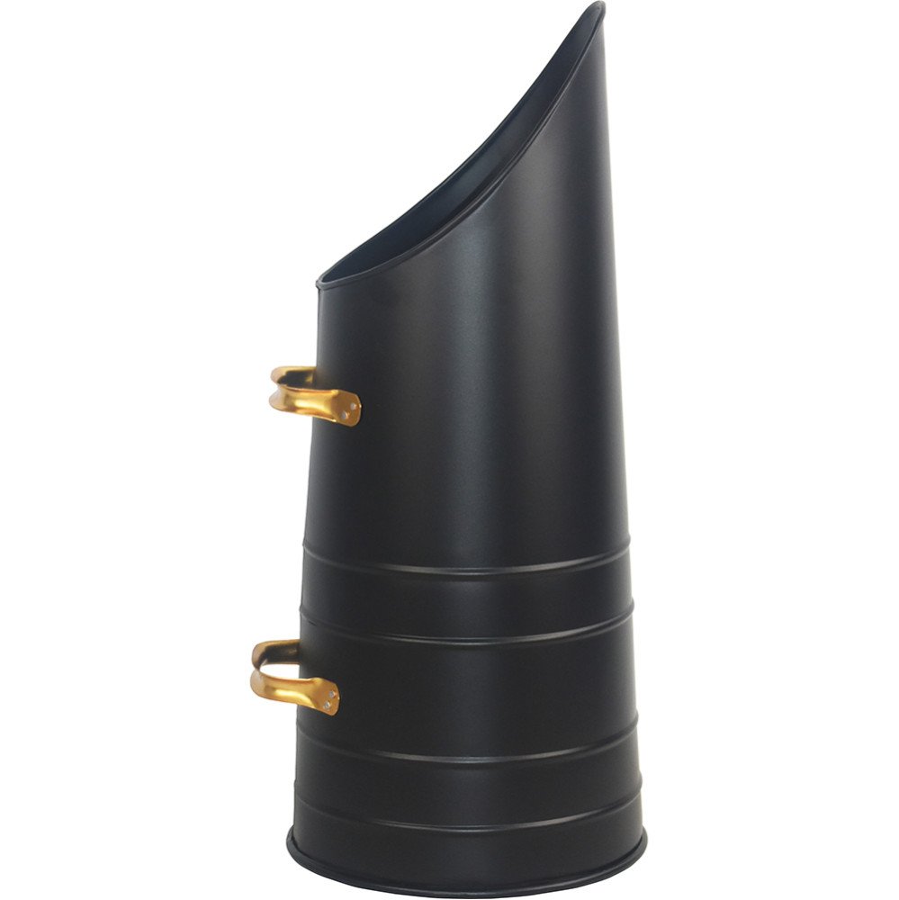 Rectangular Coal Hod Black Coal Scuttle Hod With Gold Ring Design 21