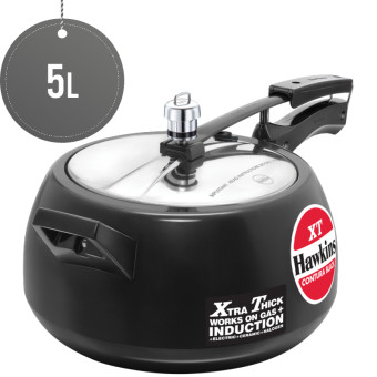 Hawkins Contura Black 5L XT Pressure Cooker INDUCTION HardAnodised