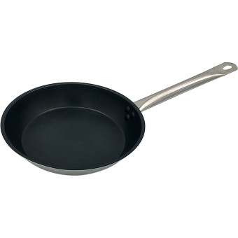HorecaGold Non-Stick Stainless Steel Induction Frying Pan with Lid 240mm
