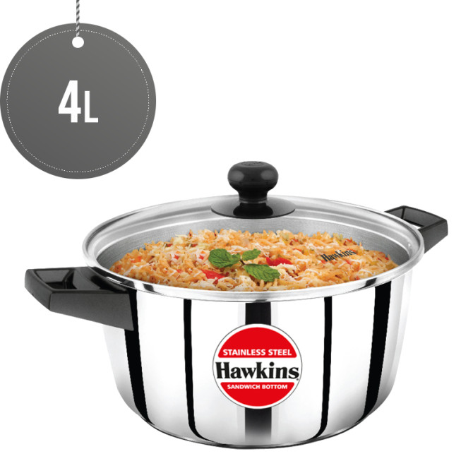 Hawkins SS CnS Casserole w/Glass Lid 4L (24CM) INDUCTION image