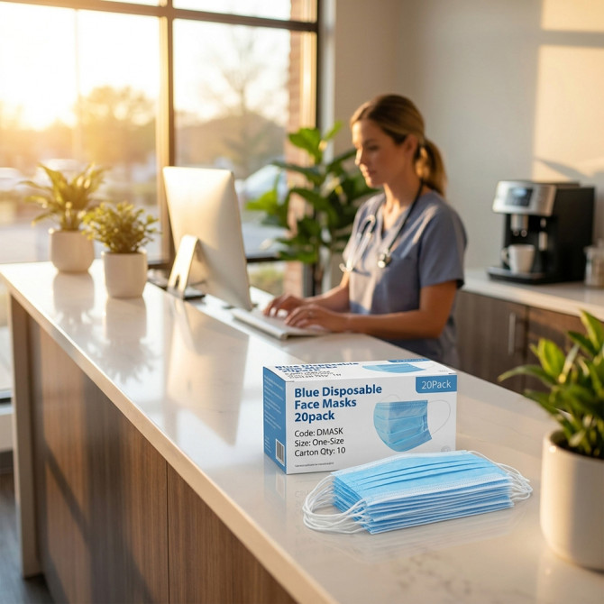 Blue Disposable Face Masks 20pack image