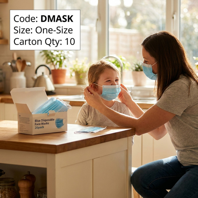 Blue Disposable Face Masks 20pack image