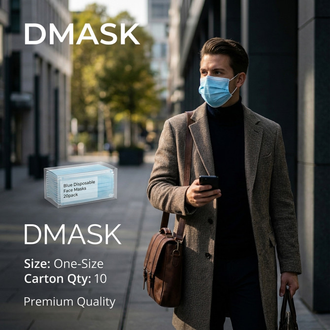 Blue Disposable Face Masks 20pack image