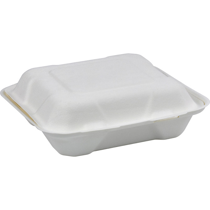 HorecaGold Sugarcane Clamshell 3CP Meal Box 8 image