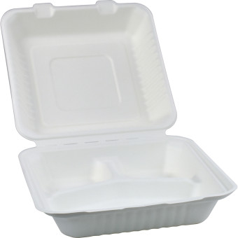 HorecaGold Sugarcane Clamshell 3CP Meal Box 9