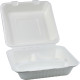 HorecaGold Sugarcane Clamshell 3CP Meal Box 9 DISPOSABLES, BAGASSE DISPOSABLE image