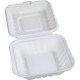 HorecaGold Sugarcane Clamshell Burger Box HP7 5 DISPOSABLES, BAGASSE DISPOSABLE image