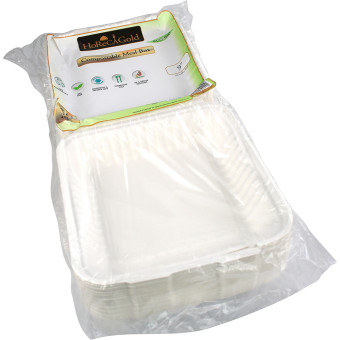 HorecaGold Sugarcane Clamshell Meal Box 9