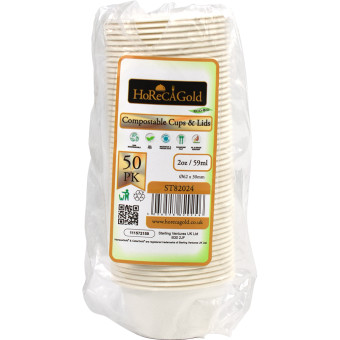HorecaGold Sugarcane Portion Pot & Lid 2oz 50pk
