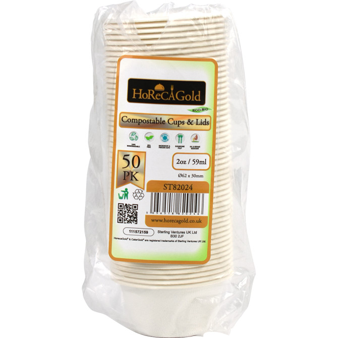 HorecaGold Sugarcane Portion Pot & Lid 2oz 50pk image